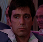 Tony Montana (Al Pacino) en Cara cortada (3ª versión).