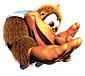 Artwork of Kiddy Kong executing a roll move.