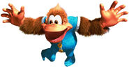 Artwork of Kiddy Kong opening his arms from the game Donkey Kong Land III for Game Boy.