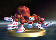 Squitter's trophy as seen in the game Super Smash Bros. Brawl for Wii.