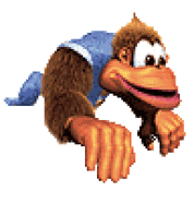 Artwork of Kiddy Kong swimming.