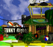 Funky's Flights II's scenery from the game Donkey Kong Country 2: Diddy's Kong Quest for SNES.