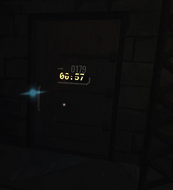 The Backdoor's timer clipping through the door's number sign, due to having a different door base/design.