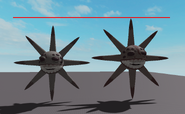 A roblox studio image showcasing the height difference between a normal Grumble, and the Queen Grumble.