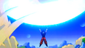 Goku charges the Super Spirit Bomb