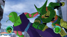 Cell punches Piccolo before firing the See Ya! blast in the Raging Blast series