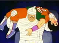 Bandanges uses his Stretching Bridge technique on Yamcha