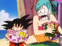 Goku reading dirty magazines