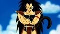 Raditz showing his tail after slapping Krillin