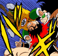 Gohan headbutts Raditz in the chest (Full Color)