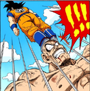 Goku stands on Nappa's head (Dragon Ball Full Color)