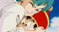 Bulma protecting Gohan