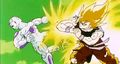 Goku elbows Frieza