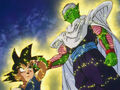 Piccolo helping GT Goku to use the Instant Transmission