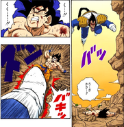 Vegeta breaks Goku's legs