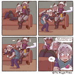 Rayla sneaking in an official web comic