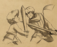 Young Callum and Ezran swordfighting[29]