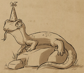 Lizard with a hat