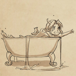 Rayla fearful in a tub of water