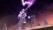 Rayla throws herself on Viren to save Azymondias[14]