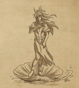 Aaravos mimicking the Birth of Venus painting[12]