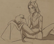 Rayla watches over the sick Callum[17]