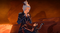 Rayla happily clutches the coins containing her family[27]