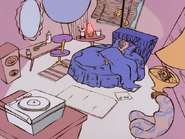 An overhead shot of Eddy's Room.