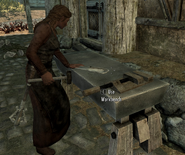 Workbench outside Warmaiden's in Whiterun