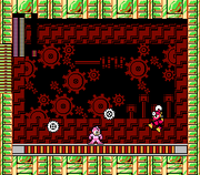 Metal Man usando Metal Blade en "Mega Man 2", NES.