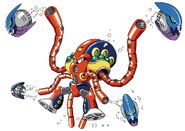 Arte secundario de Launch Octopus en "Mega Man X".