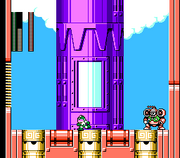 Wind Man usando Wind Storm en "Mega Man 6", NES.