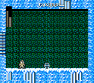 Obtención de Ice Slasher en "Mega Man", NES.