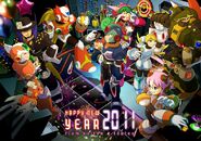 Personajes de Mega Man X: Command Mission celebrando el 2011