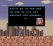 Mega Man X ha derrotado a 8 cabecillas de la rebelión, y es contactado por Zero, quien ha localizado el escondite de Sigma.