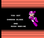 Obtención de Rush Marine en "Mega Man 3", NES.