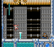 Wave Man usando Water Wave en "Mega Man 5", NES.