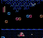 Mega Man utilizando Rush Marine en "Mega Man 3", NES.