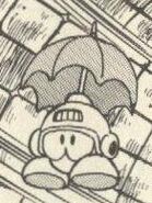 Rackaser de Toad Man en "¡Detén la Ambición del Dr. Cossack!" del manga "Rockman 4".