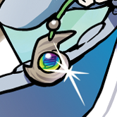 Piedra activadora en el collar de Blasco. Tiene cierto parecido a Gallade.