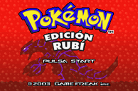 Pantalla de inicio de Pokémon Rubí.