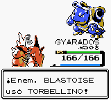 Blastoise usando torbellino en la segunda generación.