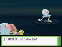 Hitmonlee usando imitación en la cuarta generación.