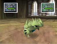 Tyranitar usando golpe en Pokémon Stadium 2.