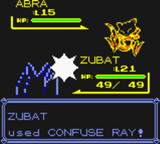 Zubat usando rayo confuso en la primera generación.