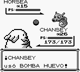 Chansey usando bomba huevo en la primera generación