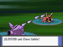 Cloyster usando clavo cañón en la cuarta generación.