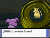 Granbull usando onda trueno en la cuarta generación.