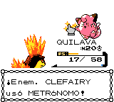 Clefairy usando metrónomo en la segunda generación.