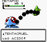 Tentacruel usando ácido en la segunda generación.